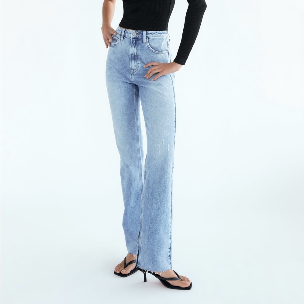 ZARA Slim Flared Slitted High Rise Jeans